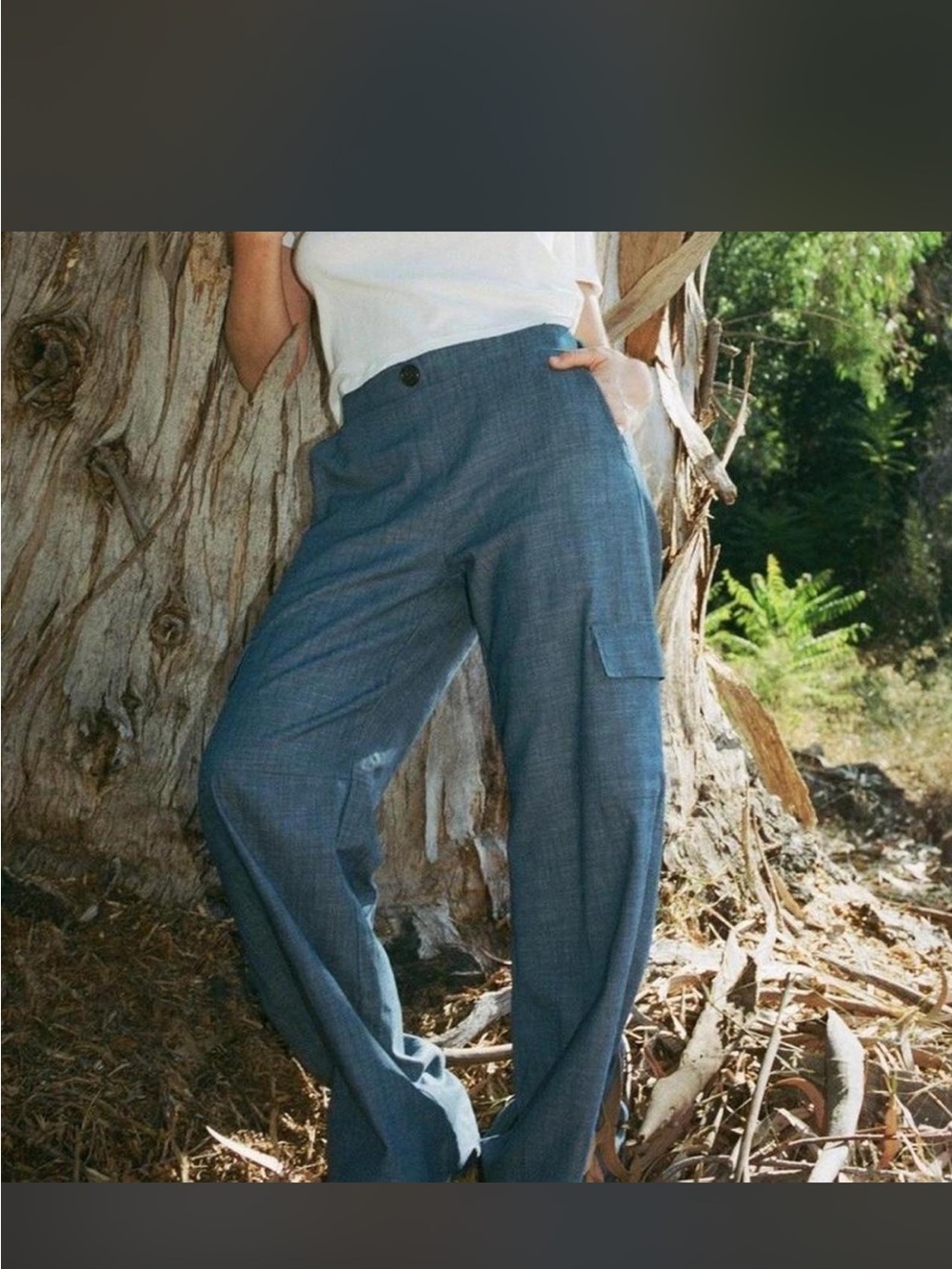 LA Relaxed chambray denim cargo